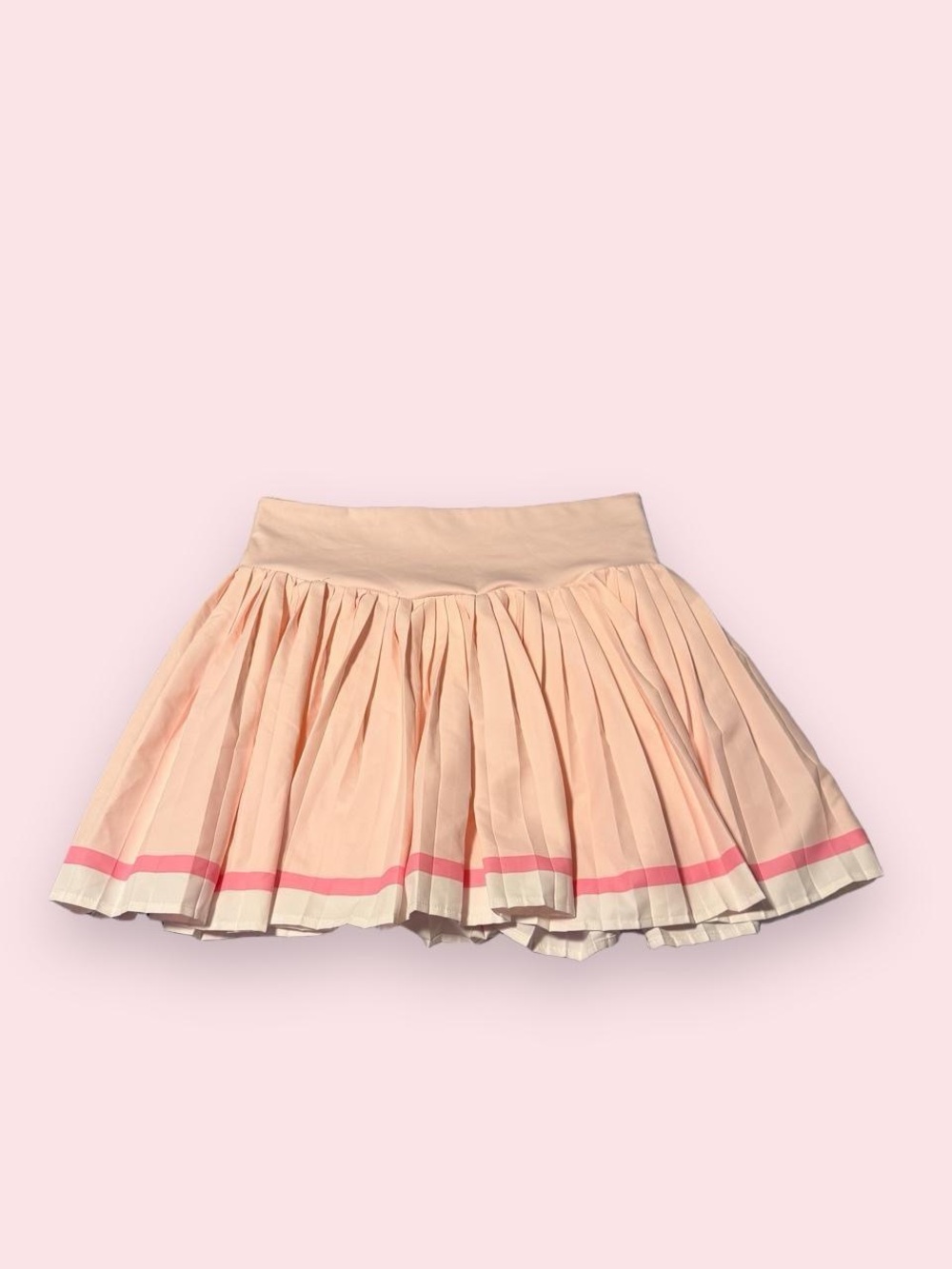 all in motion Light Pink Pleated Mini Skirt with Contrast Trim